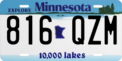 MN license plate 816QZM