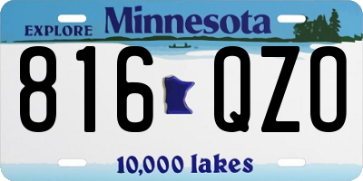 MN license plate 816QZO