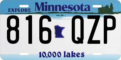 MN license plate 816QZP