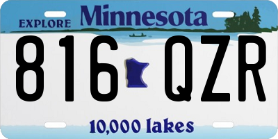 MN license plate 816QZR