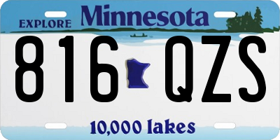 MN license plate 816QZS
