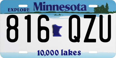 MN license plate 816QZU