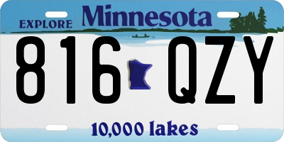 MN license plate 816QZY