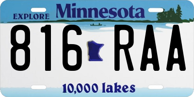 MN license plate 816RAA