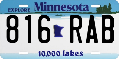 MN license plate 816RAB