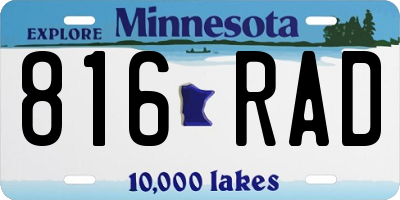 MN license plate 816RAD