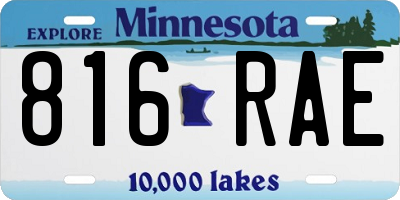 MN license plate 816RAE