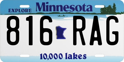 MN license plate 816RAG
