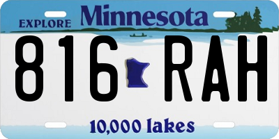 MN license plate 816RAH