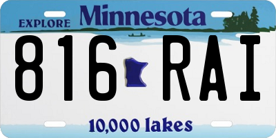 MN license plate 816RAI