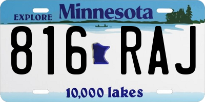 MN license plate 816RAJ