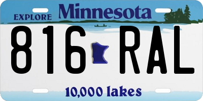 MN license plate 816RAL