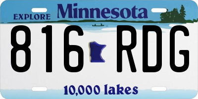 MN license plate 816RDG