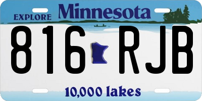 MN license plate 816RJB