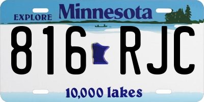 MN license plate 816RJC