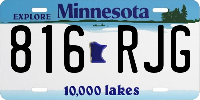 MN license plate 816RJG