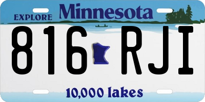MN license plate 816RJI