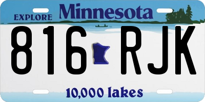 MN license plate 816RJK