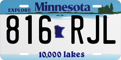 MN license plate 816RJL
