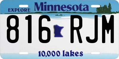 MN license plate 816RJM