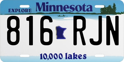 MN license plate 816RJN
