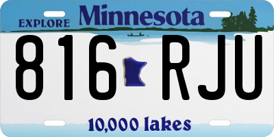 MN license plate 816RJU