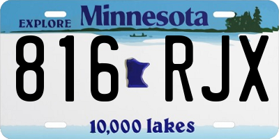 MN license plate 816RJX