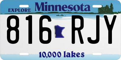 MN license plate 816RJY