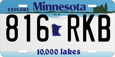 MN license plate 816RKB