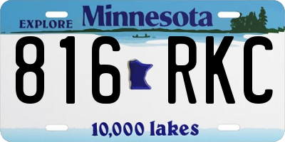 MN license plate 816RKC