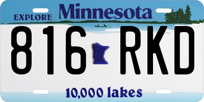 MN license plate 816RKD