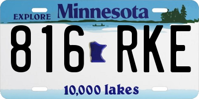 MN license plate 816RKE