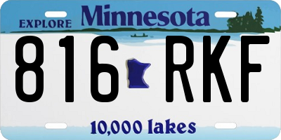 MN license plate 816RKF