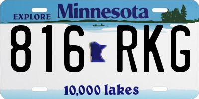 MN license plate 816RKG