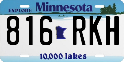 MN license plate 816RKH