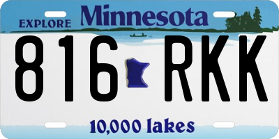 MN license plate 816RKK