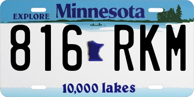 MN license plate 816RKM
