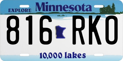 MN license plate 816RKO