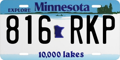 MN license plate 816RKP