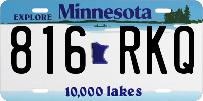 MN license plate 816RKQ