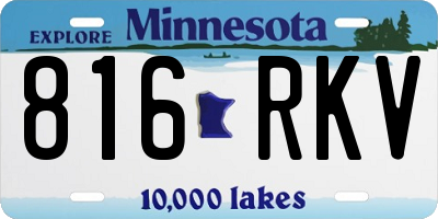 MN license plate 816RKV