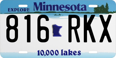 MN license plate 816RKX