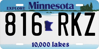 MN license plate 816RKZ