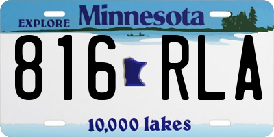 MN license plate 816RLA