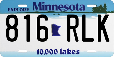 MN license plate 816RLK