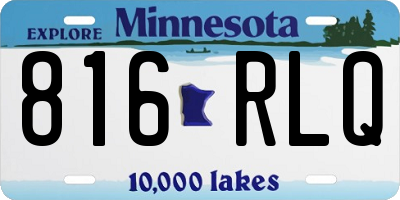 MN license plate 816RLQ