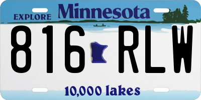 MN license plate 816RLW