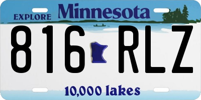 MN license plate 816RLZ