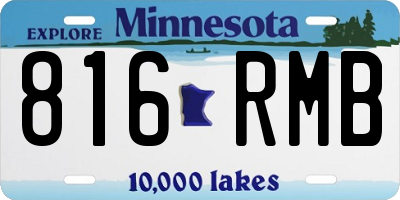 MN license plate 816RMB