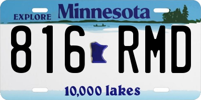 MN license plate 816RMD